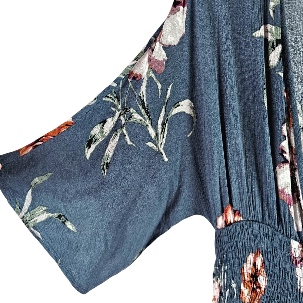 Lulu's Teal Floral Skort Dress Romper In M - Picture 4 of 8